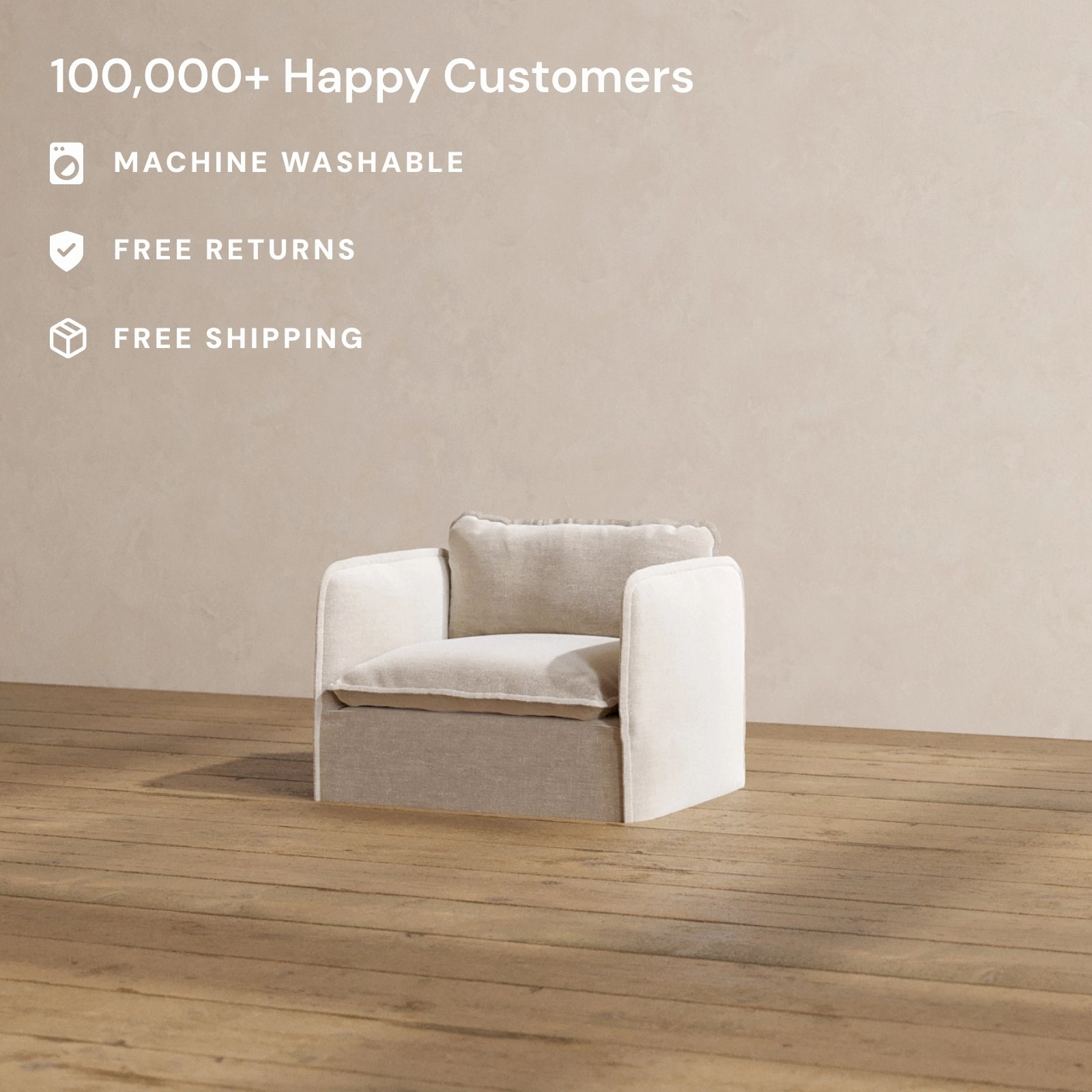 Slipcover Only - Modular Washable Armchair in Mist