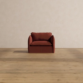 Slipcover Only - Modular Washable Armchair in Rust