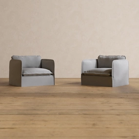 Slipcover Only - Modular Washable Armchair Set in Pumice