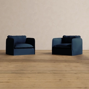 Slipcover Only - Modular Washable Armchair Set in Sumi