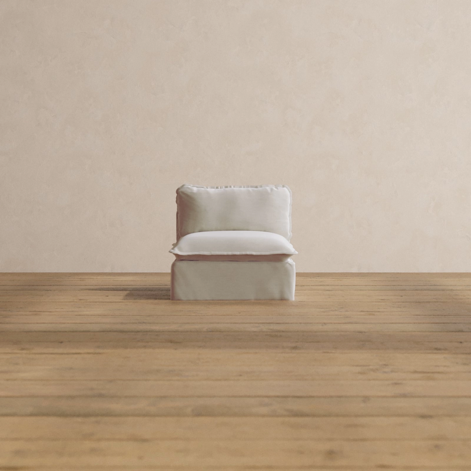 Slipcover Only - Modular Washable Armless Chair in Coco