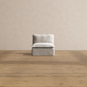 Slipcover Only - Modular Washable Armless Chair in Milk