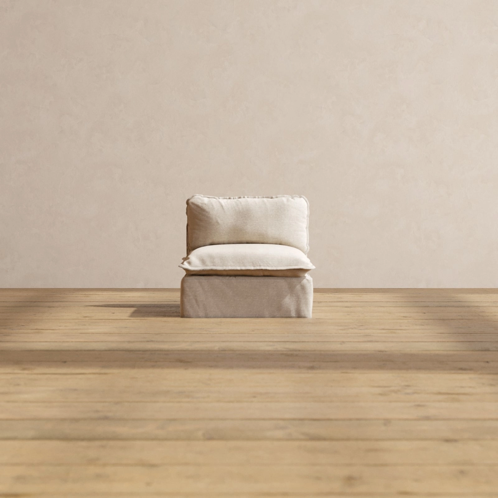 Slipcover Only - Modular Washable Armless Chair in Oat
