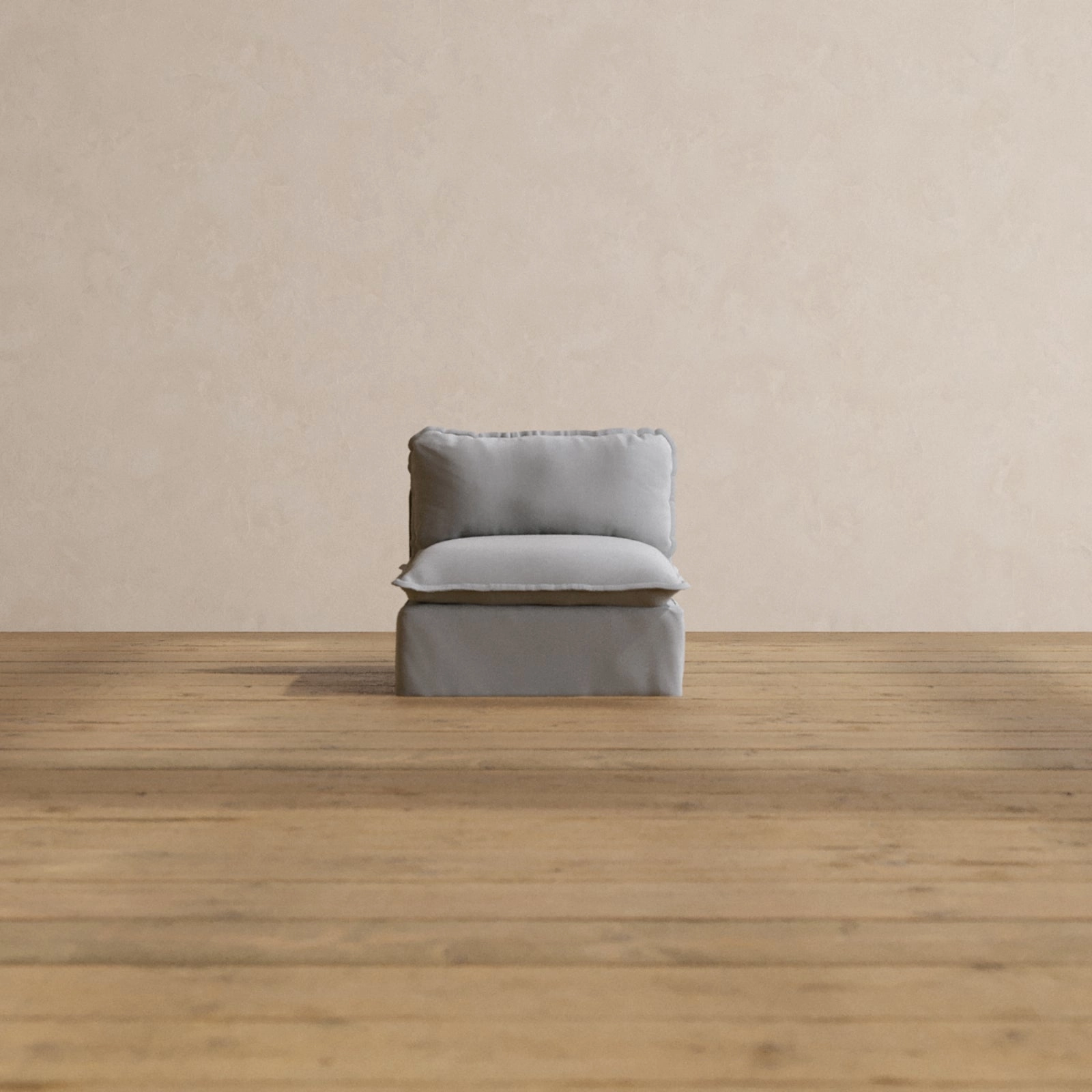 Slipcover Only - Modular Washable Armless Chair in Pumice