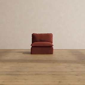 Slipcover Only - Modular Washable Armless Chair in Rust