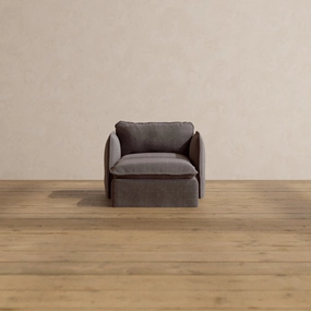 Slipcover Only - Modular Washable Chaise Armchair in Caviar