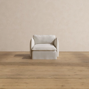 Slipcover Only - Modular Washable Chaise Armchair in Powder