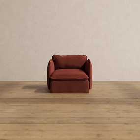 Slipcover Only - Modular Washable Chaise Armchair in Rust