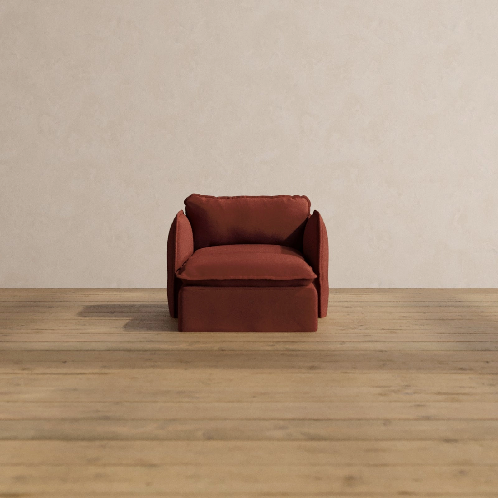 Slipcover Only - Modular Washable Chaise Armchair in Rust