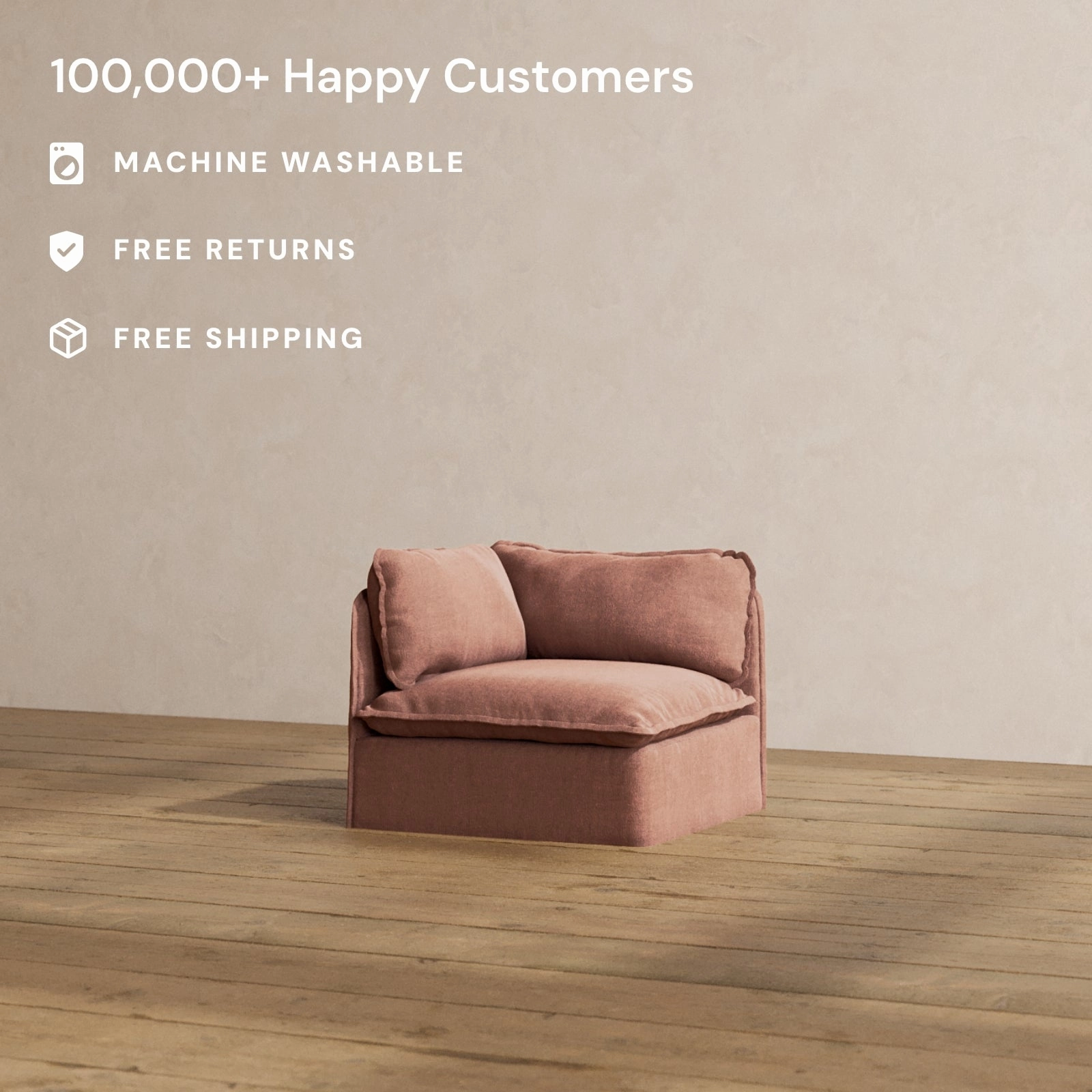 Slipcover Only - Modular Washable Corner Chair in Chestnut