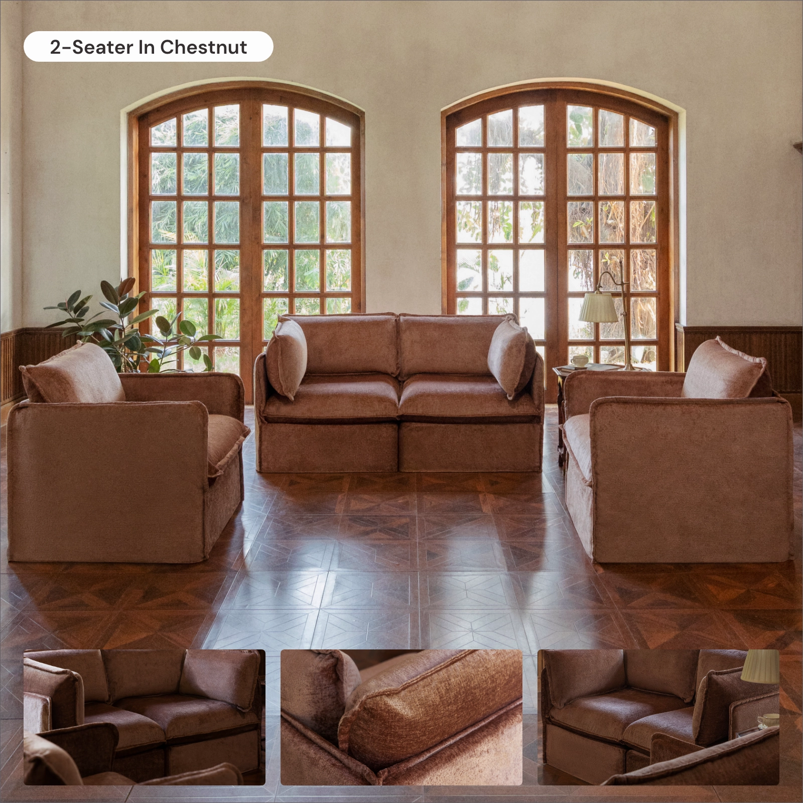 Slipcover Only - Modular Washable Corner Chair in Chestnut