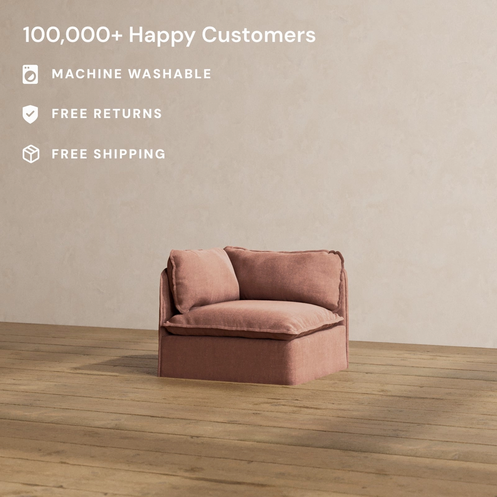Slipcover Only - Modular Washable Corner Chair in Chestnut