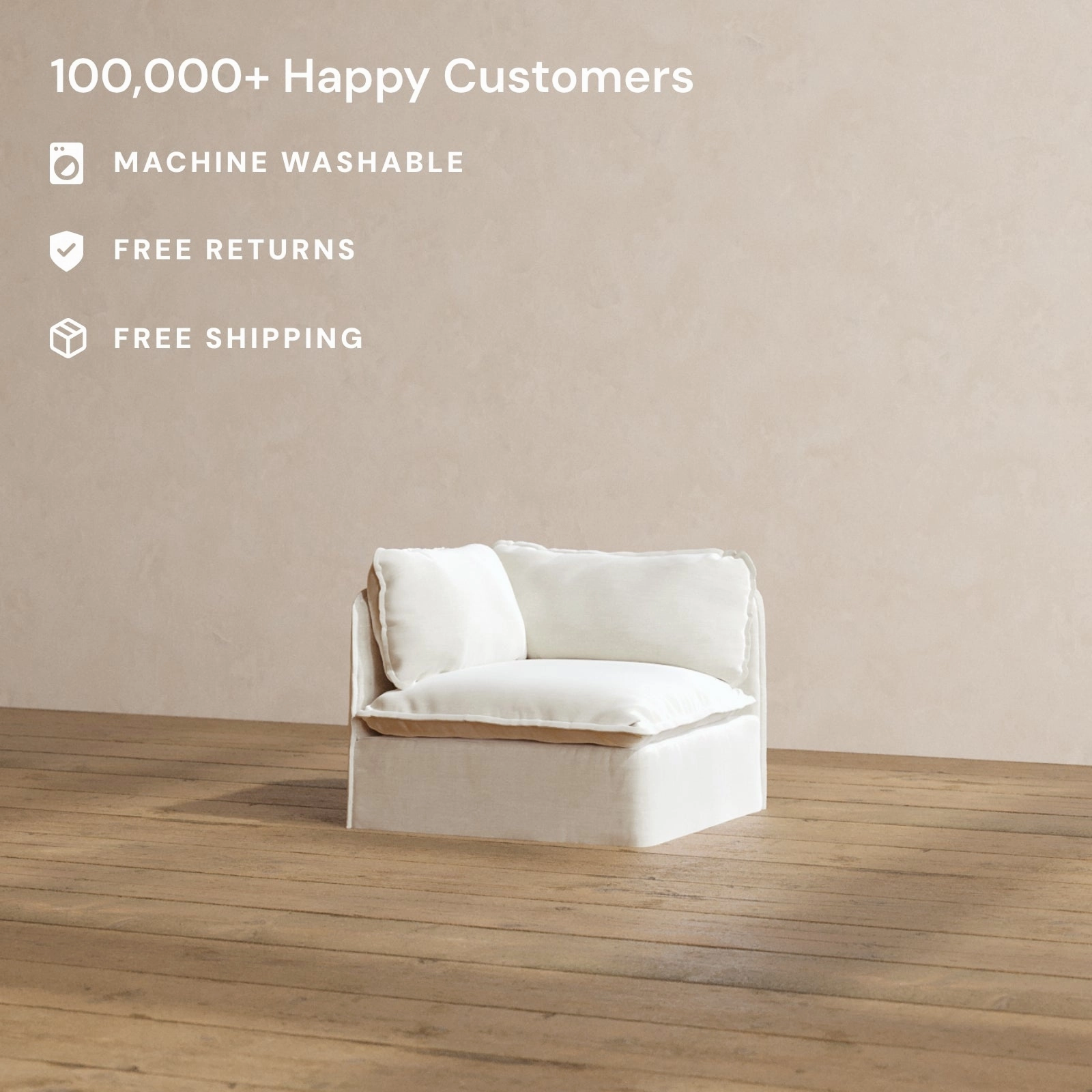 Slipcover Only - Modular Washable Corner Chair in Coco
