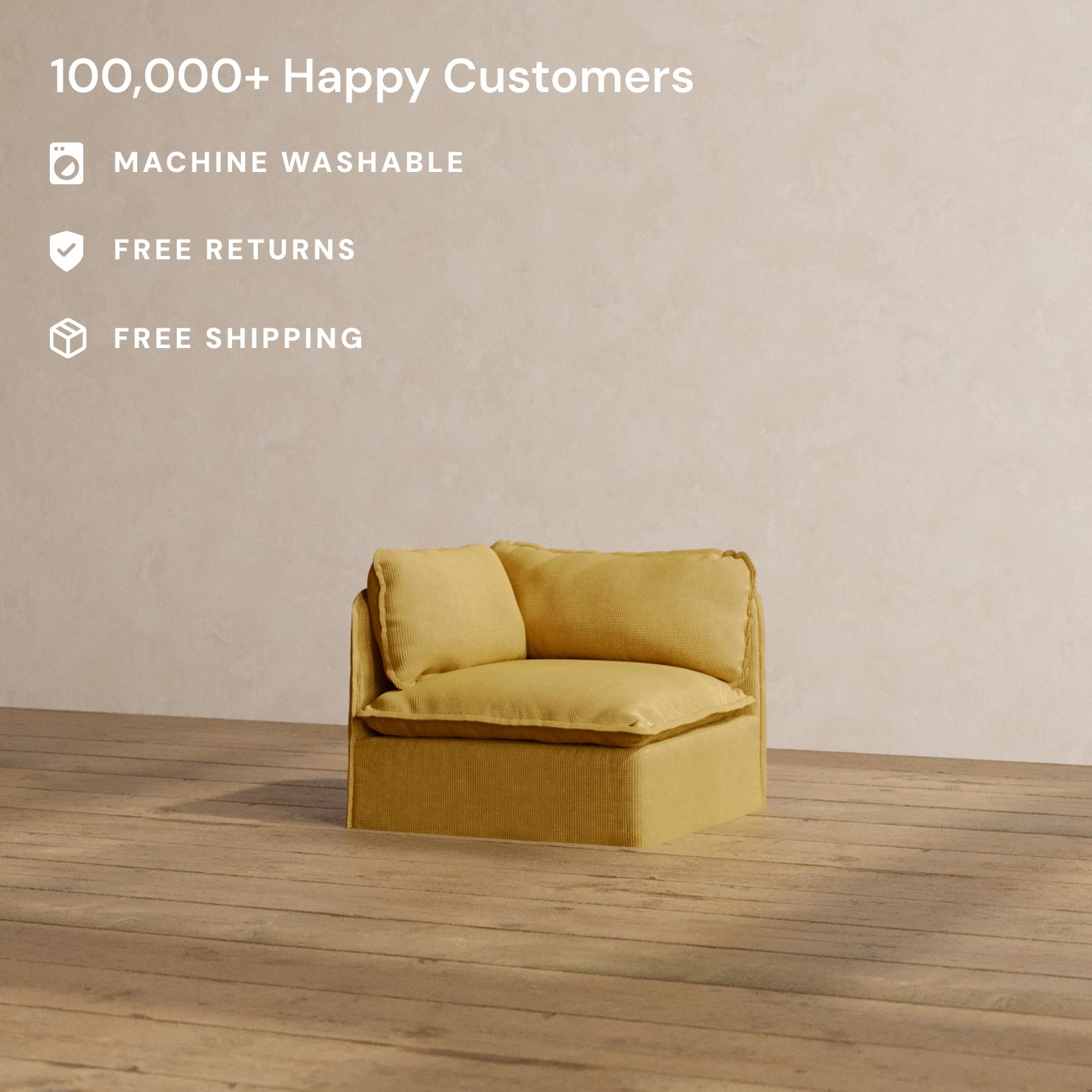 Slipcover Only - Modular Washable Corner Chair in Kiiro