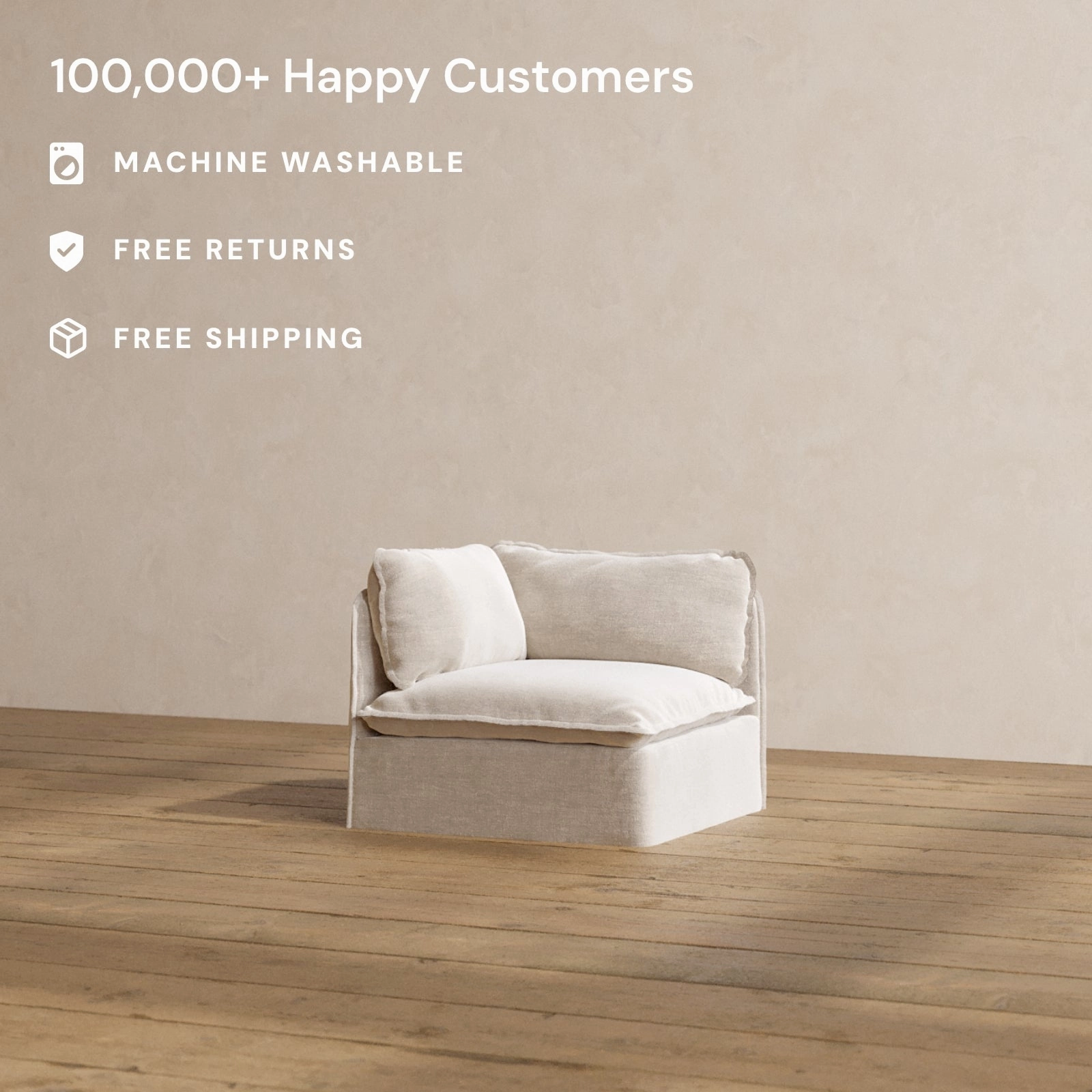 Slipcover Only - Modular Washable Corner Chair in Mist