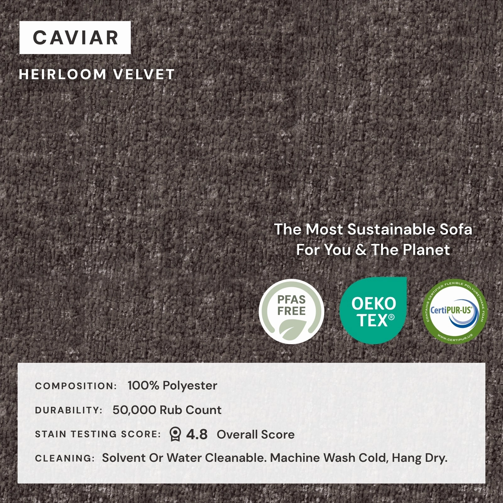 Slipcover Only - Modular Washable End Chair - Left in Caviar