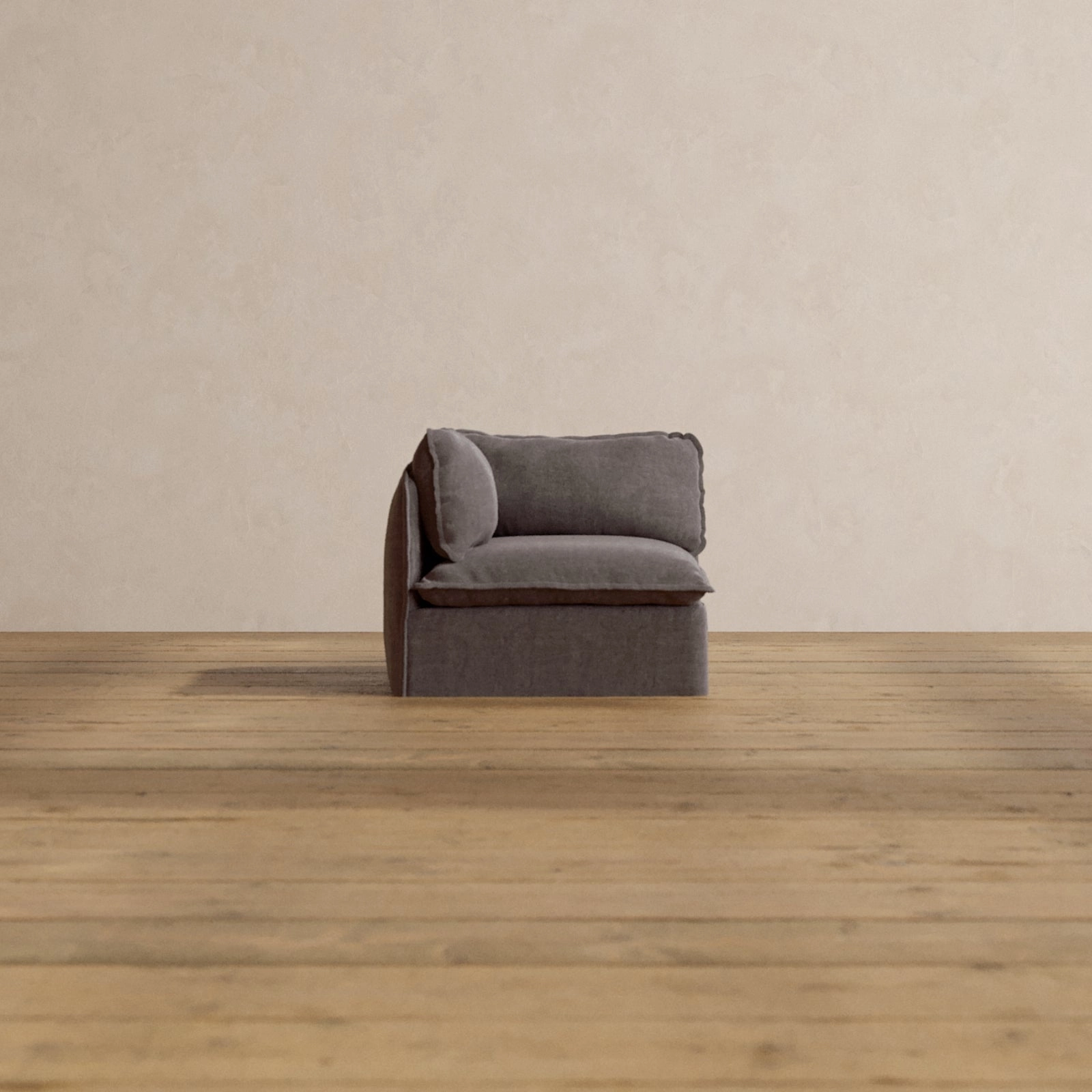 Slipcover Only - Modular Washable End Chair - Left in Caviar
