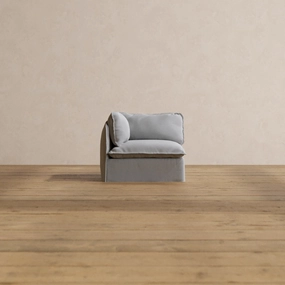 Slipcover Only - Modular Washable End Chair - Left in Pumice