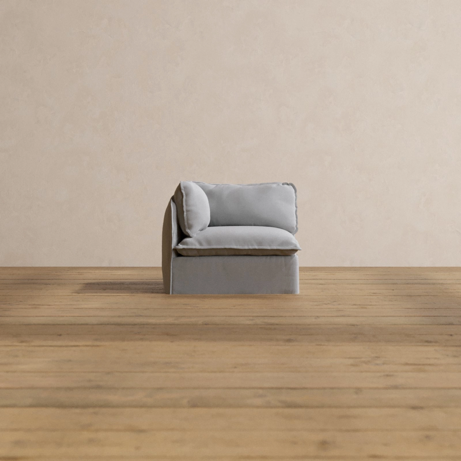 Slipcover Only - Modular Washable End Chair - Left in Pumice