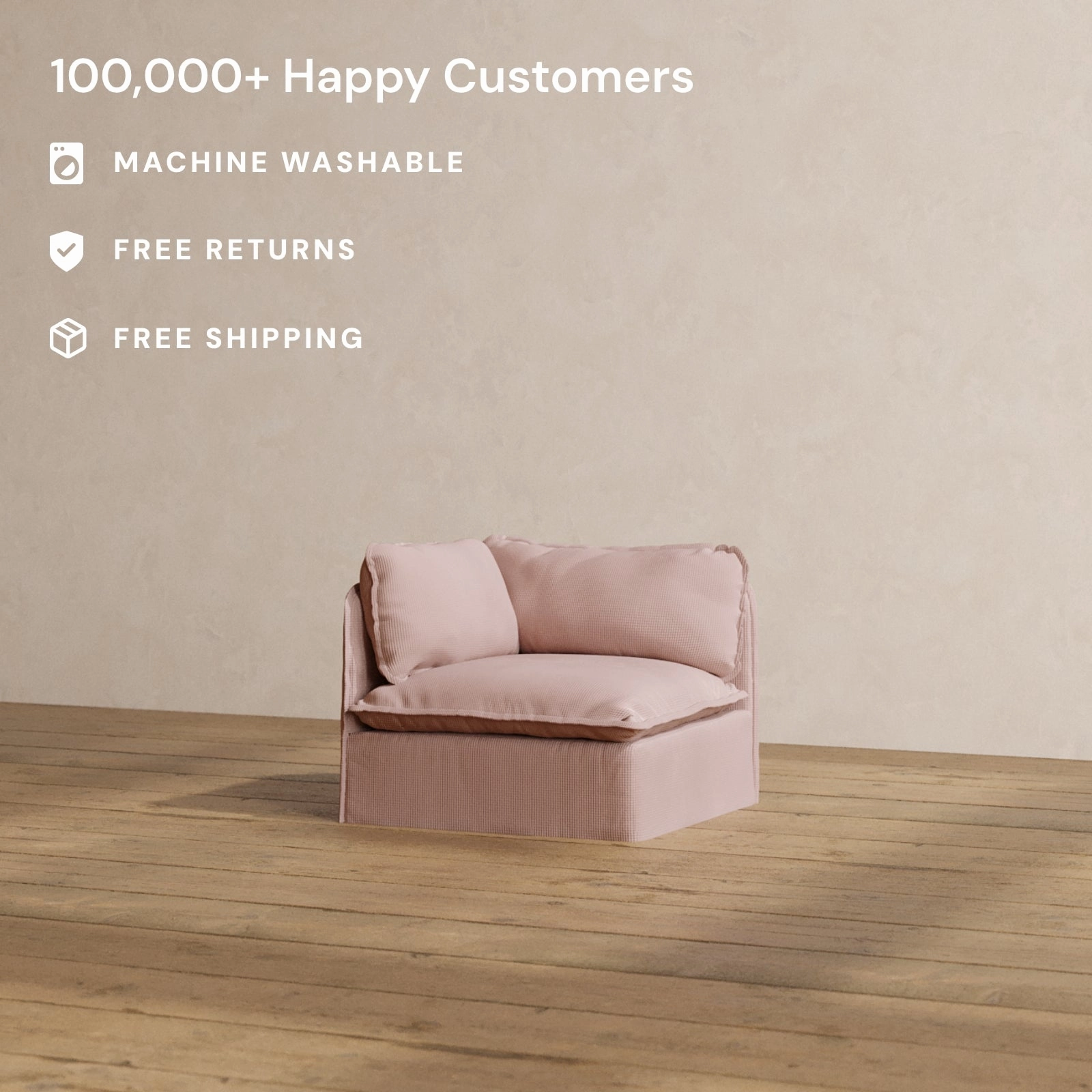 Slipcover Only - Modular Washable End Chair - Left in Sakura