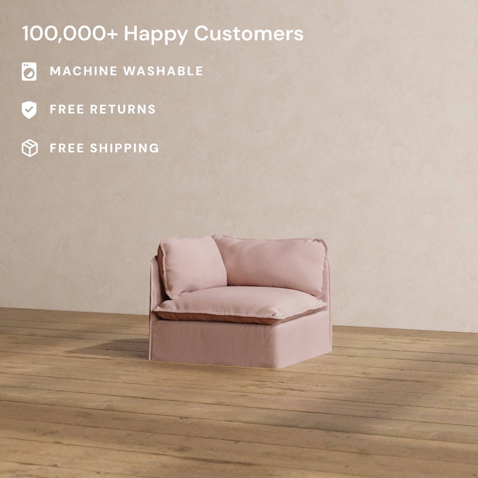 Slipcover Only - Modular Washable End Chair - Left in Sakura