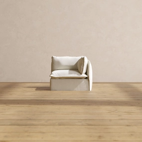 Slipcover Only - Modular Washable End Chair - Right in Eggshell