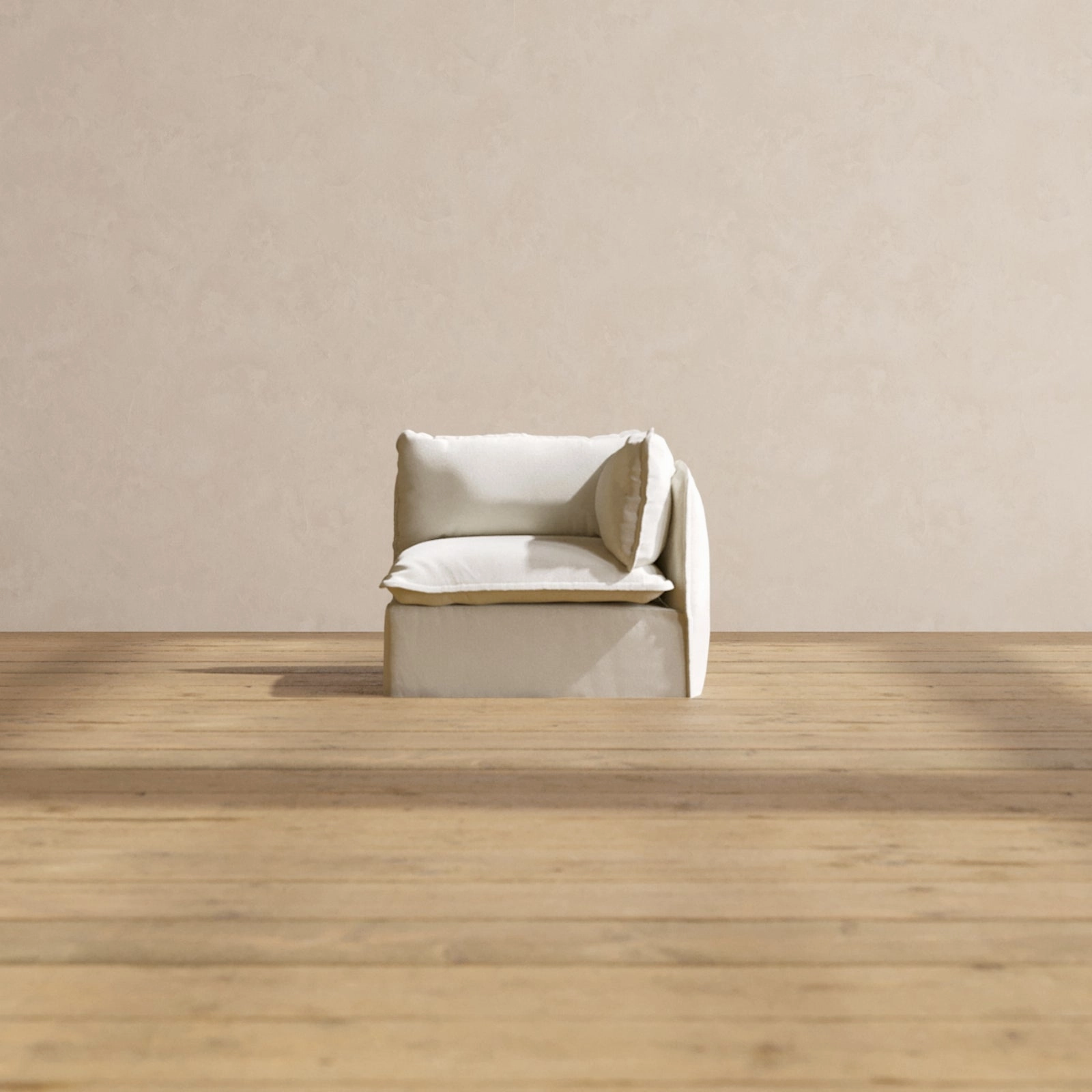 Slipcover Only - Modular Washable End Chair - Right in Eggshell
