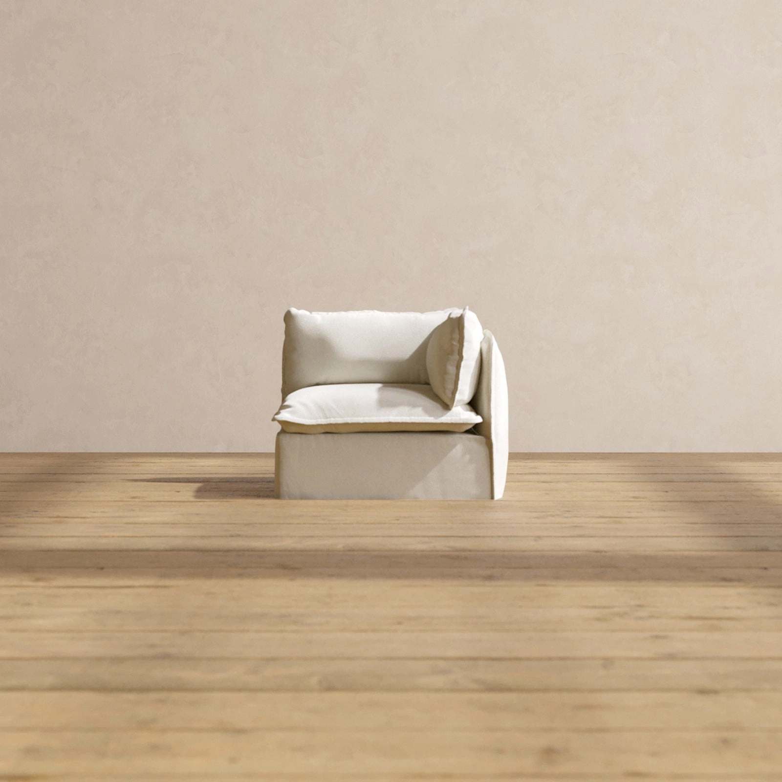 Slipcover Only - Modular Washable End Chair - Right in Eggshell
