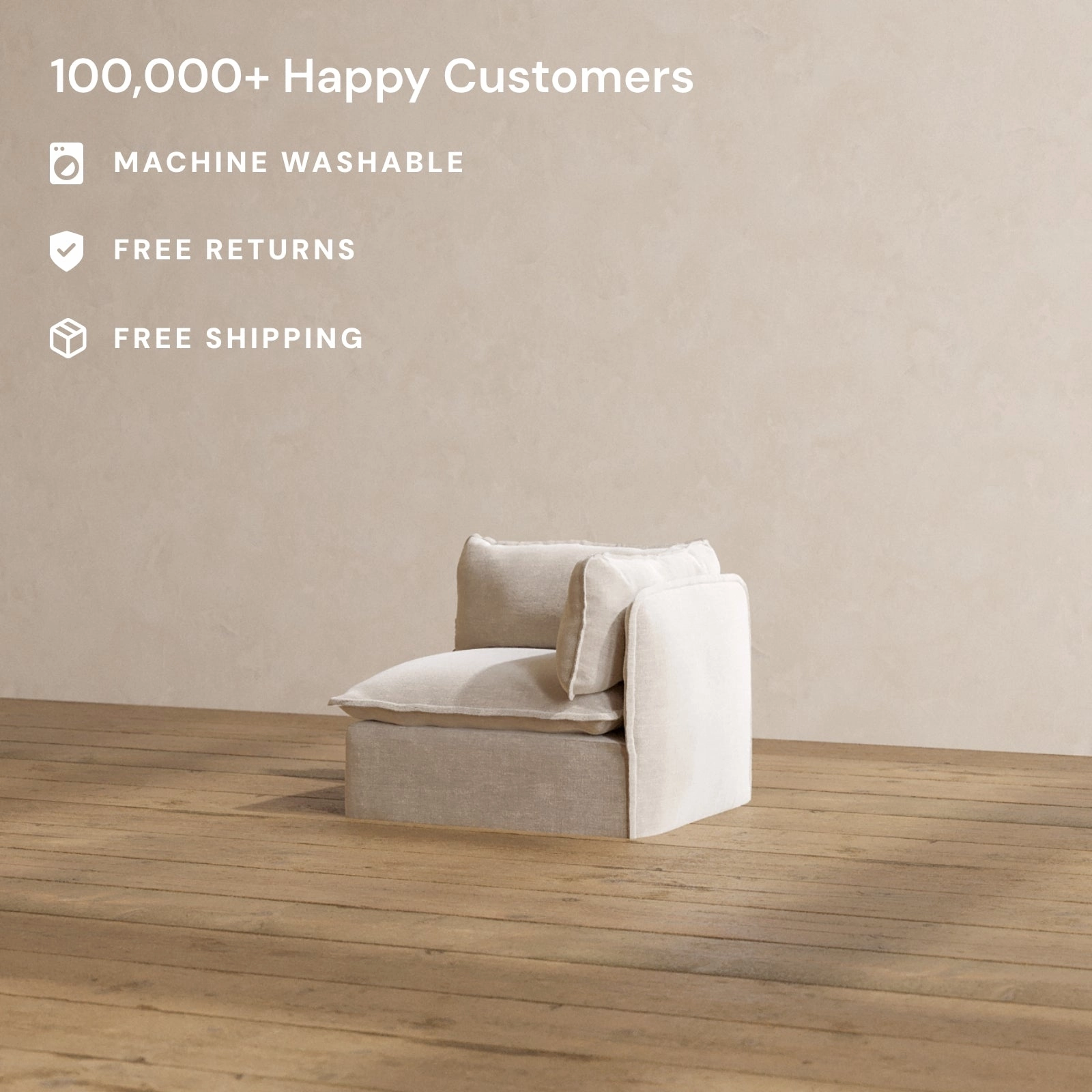 Slipcover Only - Modular Washable End Chair - Right in Mist