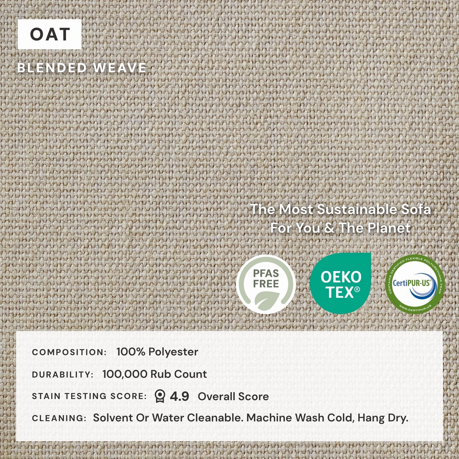 Slipcover Only - Modular Washable End Chair - Right in Oat