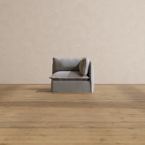Slipcover Only - Modular Washable End Chair - Right in Pumice