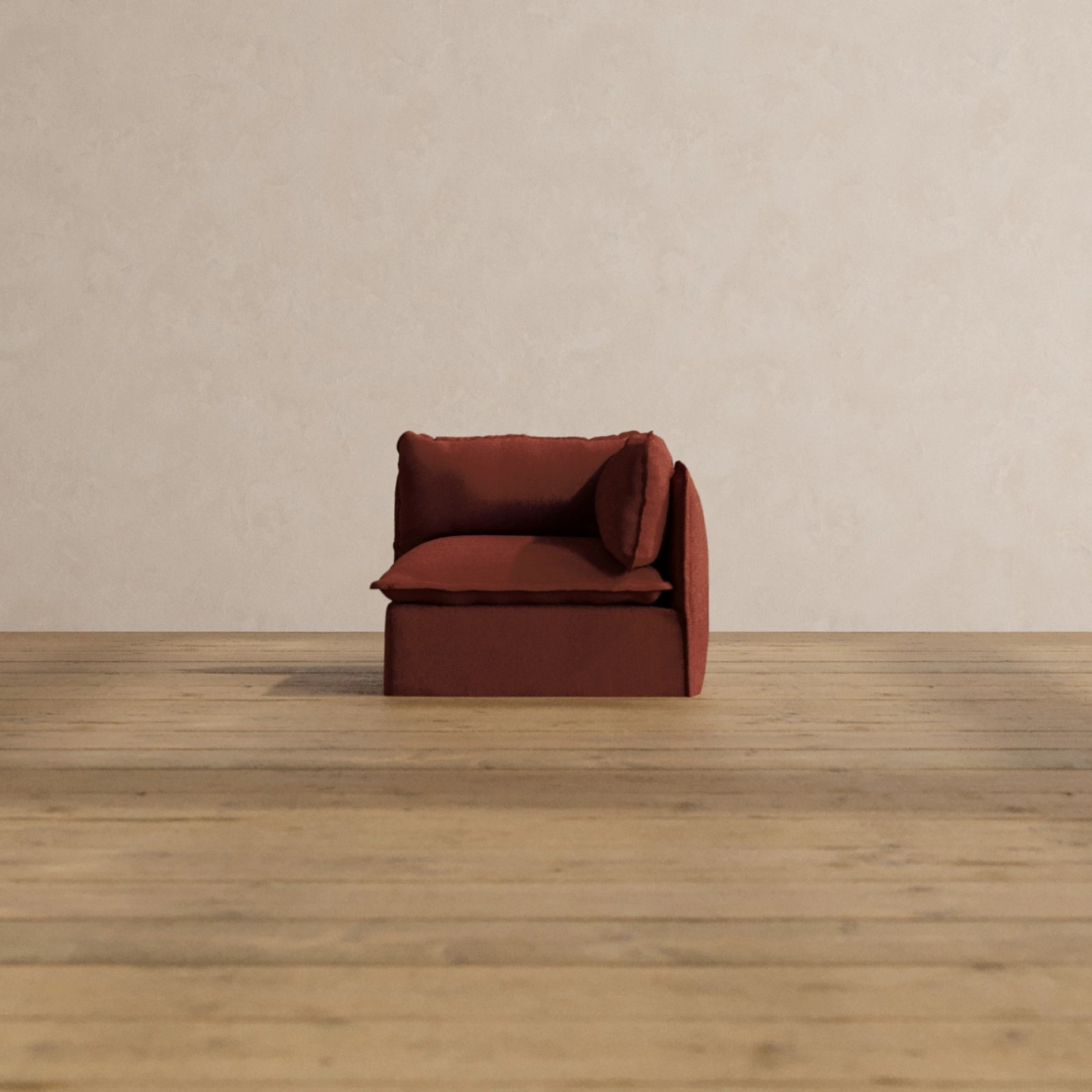 Slipcover Only - Modular Washable End Chair - Right in Rust