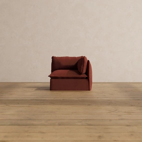 Slipcover Only - Modular Washable End Chair - Right in Rust