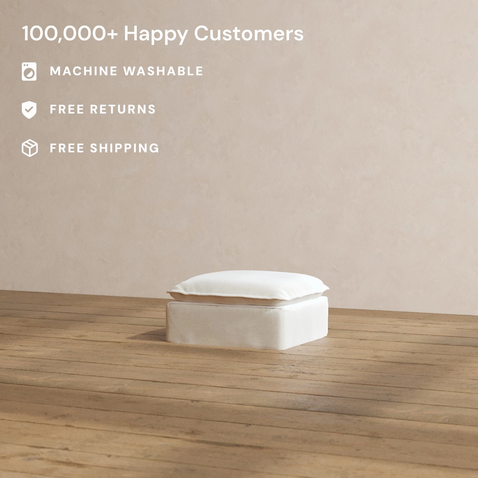 Slipcover Only - Modular Washable Ottoman in Coco