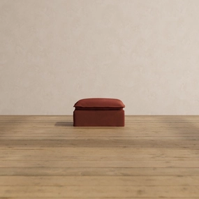 Slipcover Only - Modular Washable Ottoman in Rust