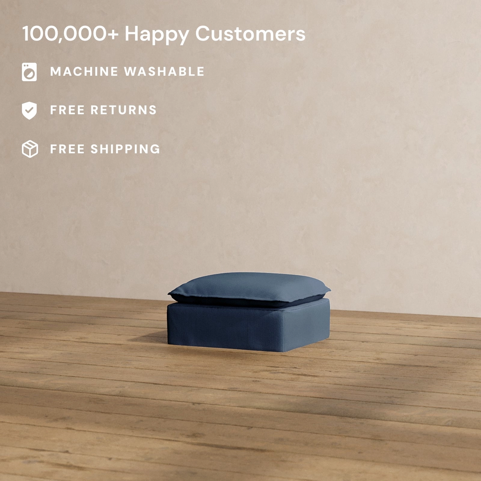 Slipcover Only - Modular Washable Ottoman in Sumi