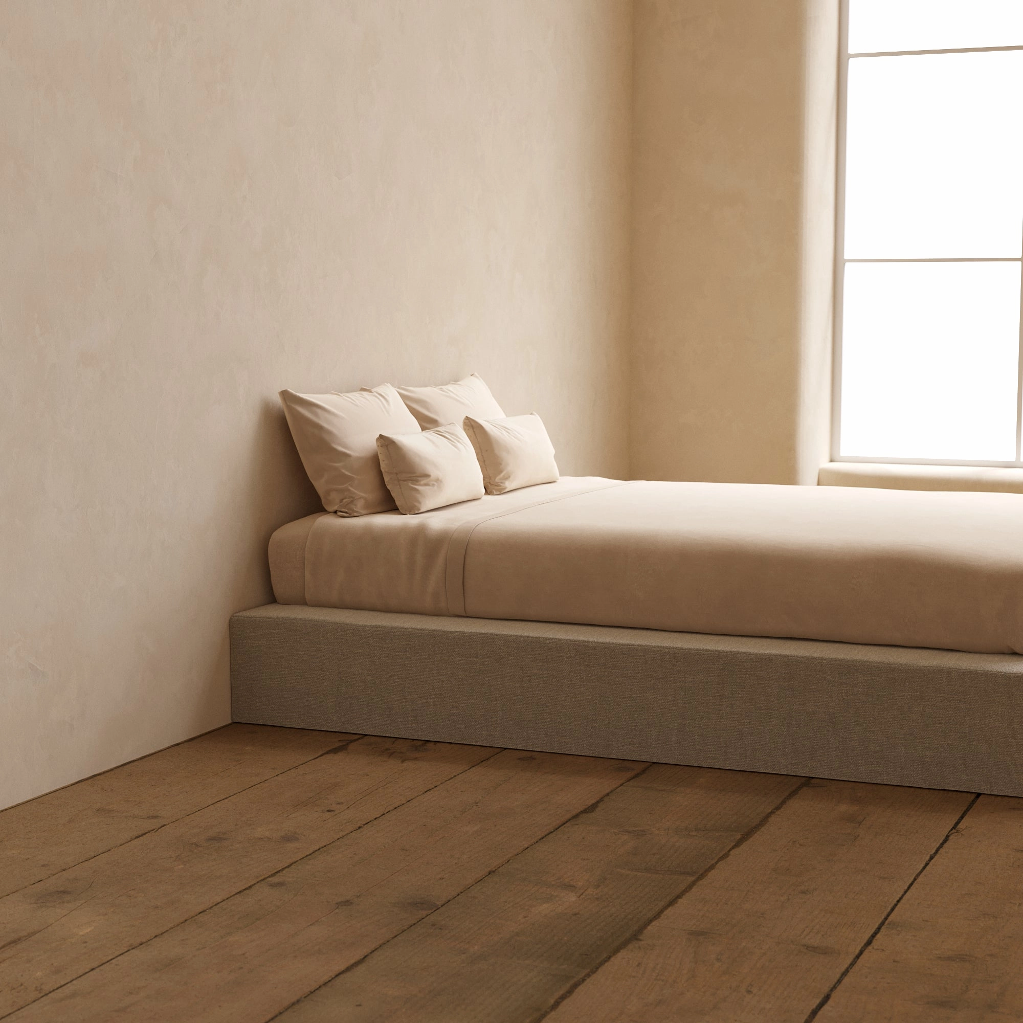 Slipcover Only - Queen Upholstered Platform Bed | Blended Weave in Oat