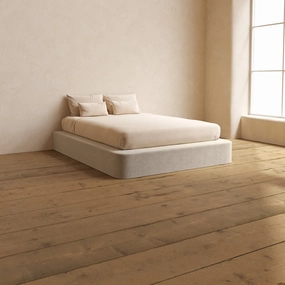 Slipcover Only - Queen Upholstered Platform Bed | Blended Weave in Oat