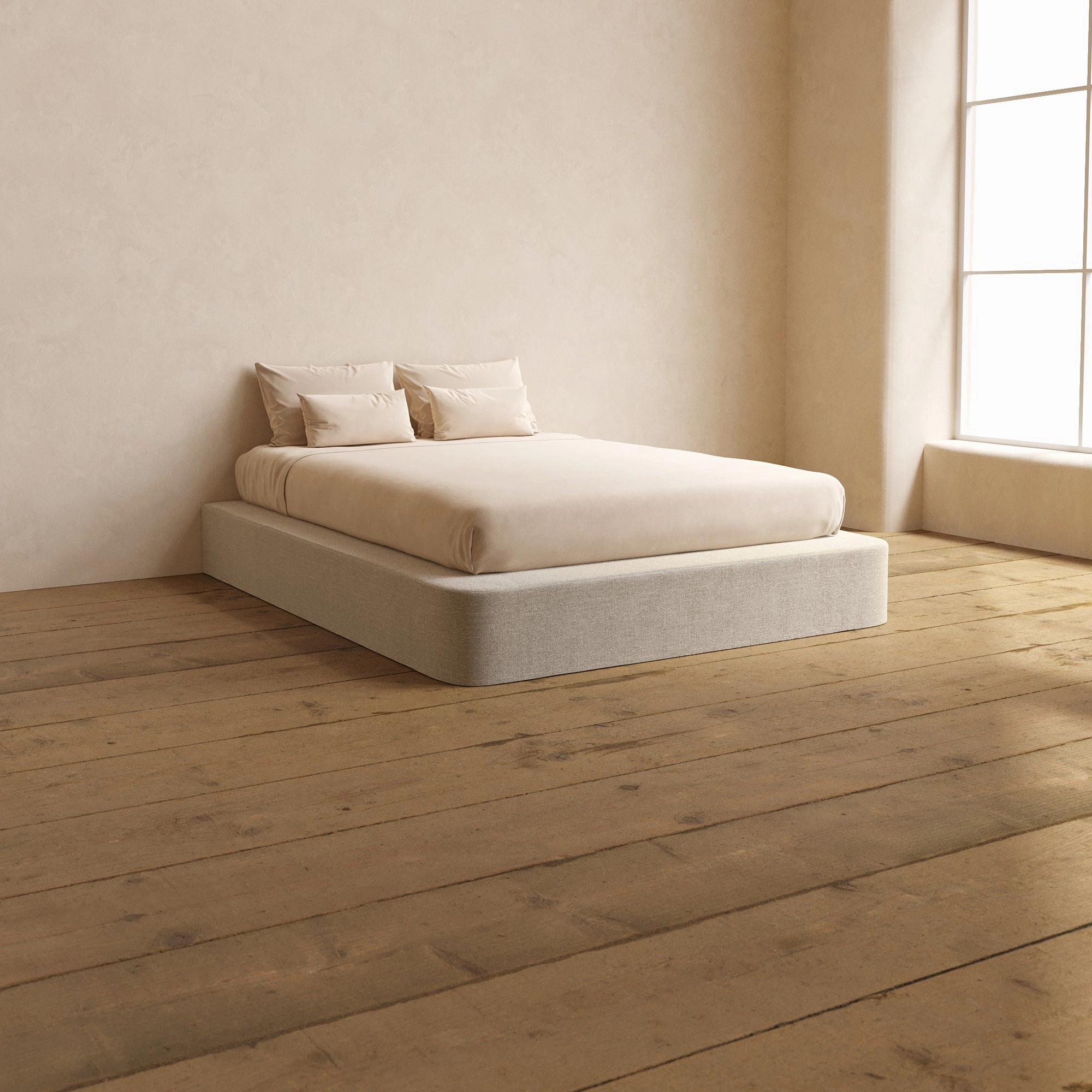 Slipcover Only - Queen Upholstered Platform Bed | Blended Weave in Oat