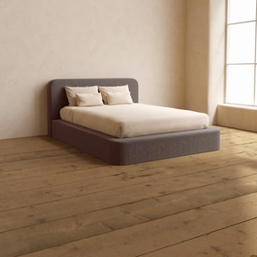 Slipcover Only - Queen Upholstered Platform Bed   Headboard | Heirloom Velvet in Caviar