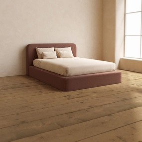 Slipcover Only - Queen Upholstered Platform Bed   Headboard | Heirloom Velvet in Chestnut