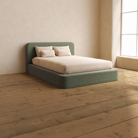 Slipcover Only - Queen Upholstered Platform Bed   Headboard | Heirloom Velvet in Willow
