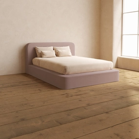 Slipcover Only - Queen Upholstered Platform Bed   Headboard | Mizu Weave in Sakura