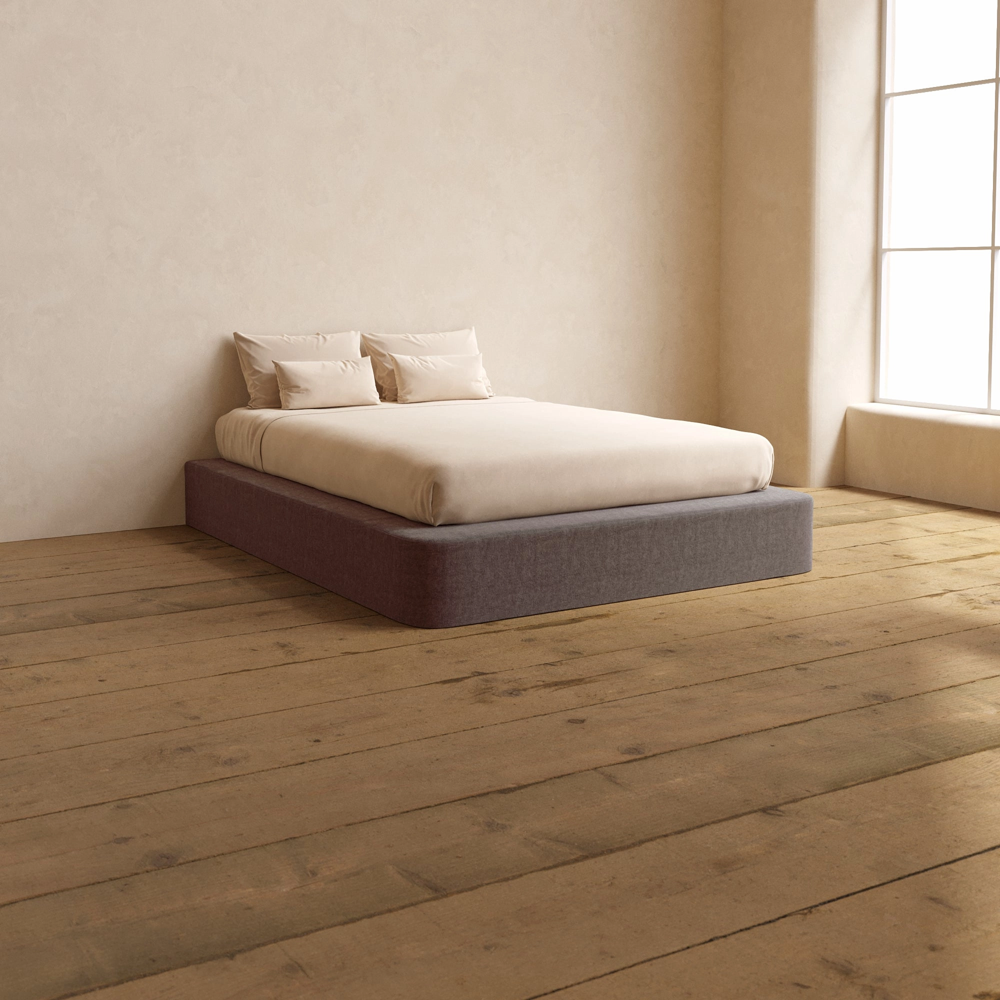 Slipcover Only - Queen Upholstered Platform Bed | Heirloom Velvet in Caviar