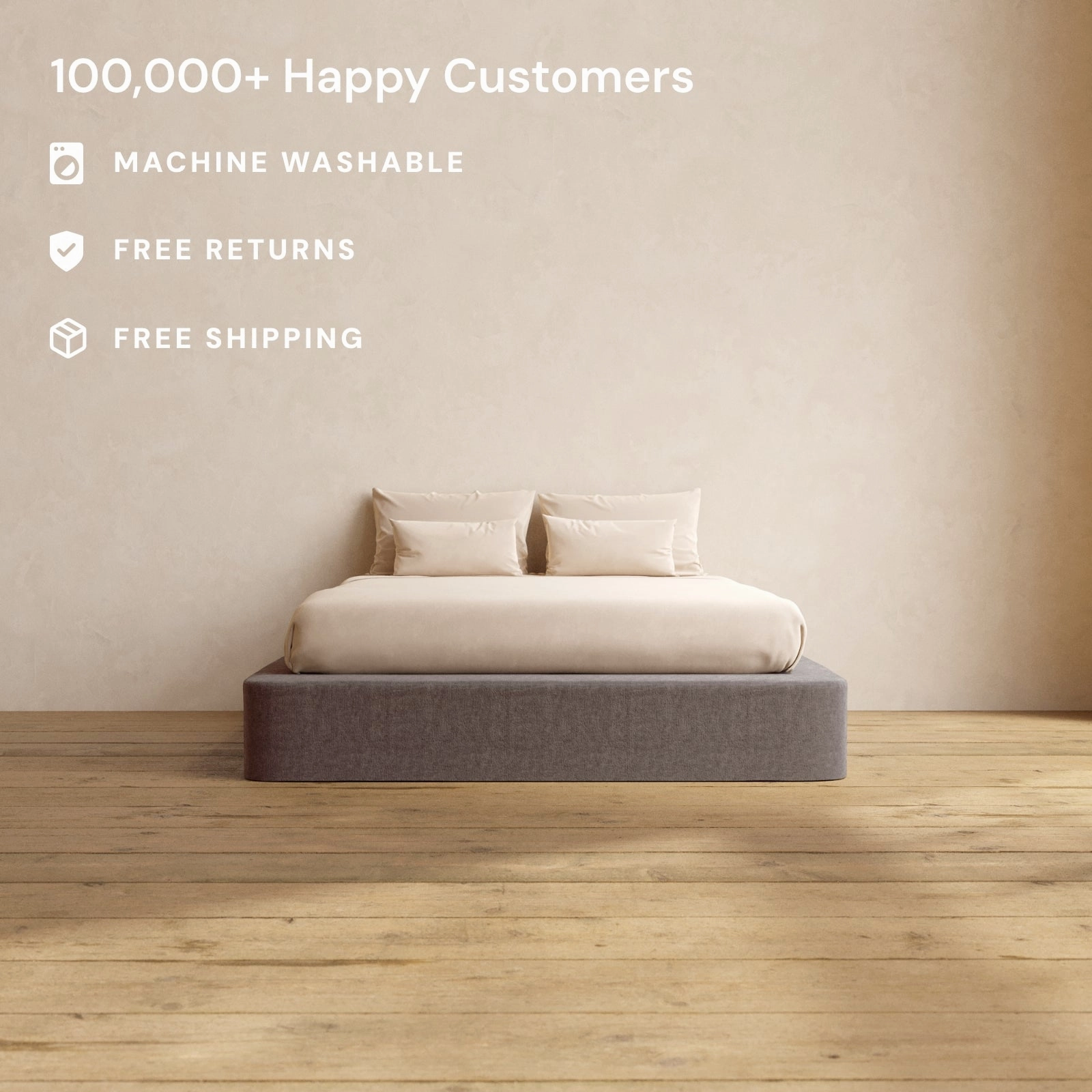 Slipcover Only - Queen Upholstered Platform Bed | Heirloom Velvet in Caviar