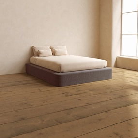 Slipcover Only - Queen Upholstered Platform Bed | Heirloom Velvet in Caviar