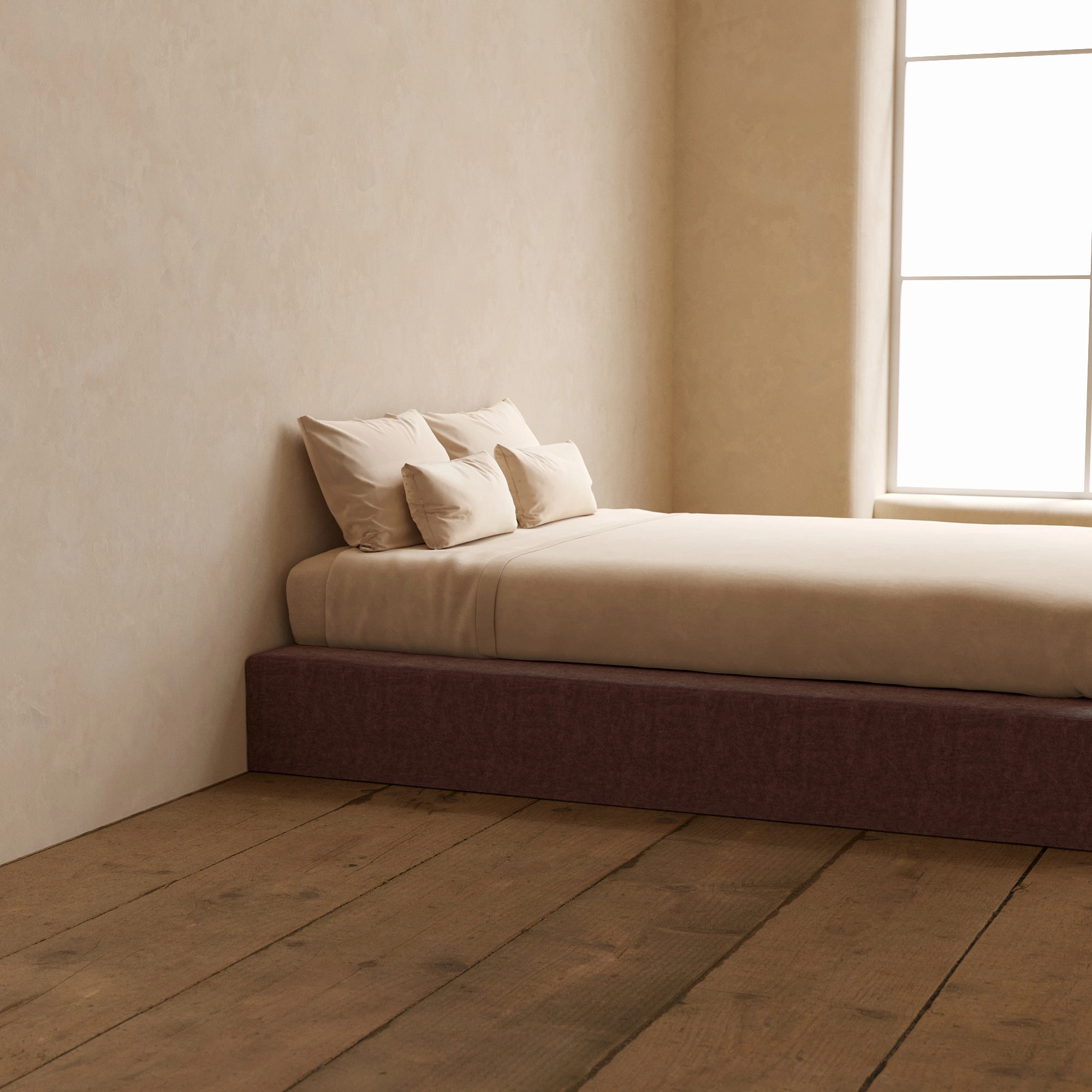 Slipcover Only - Queen Upholstered Platform Bed | Heirloom Velvet in Caviar