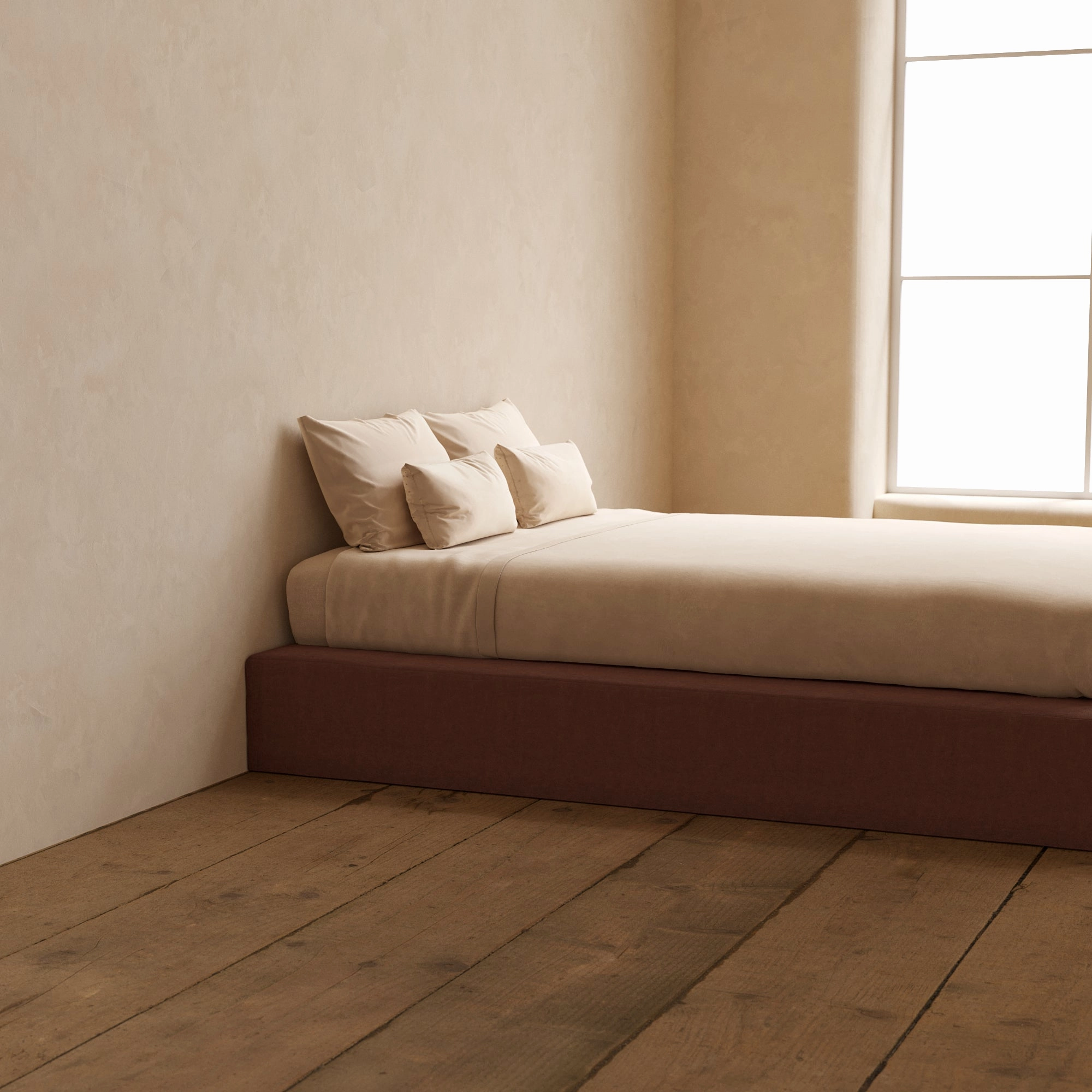 Slipcover Only - Queen Upholstered Platform Bed | Heirloom Velvet in Chestnut