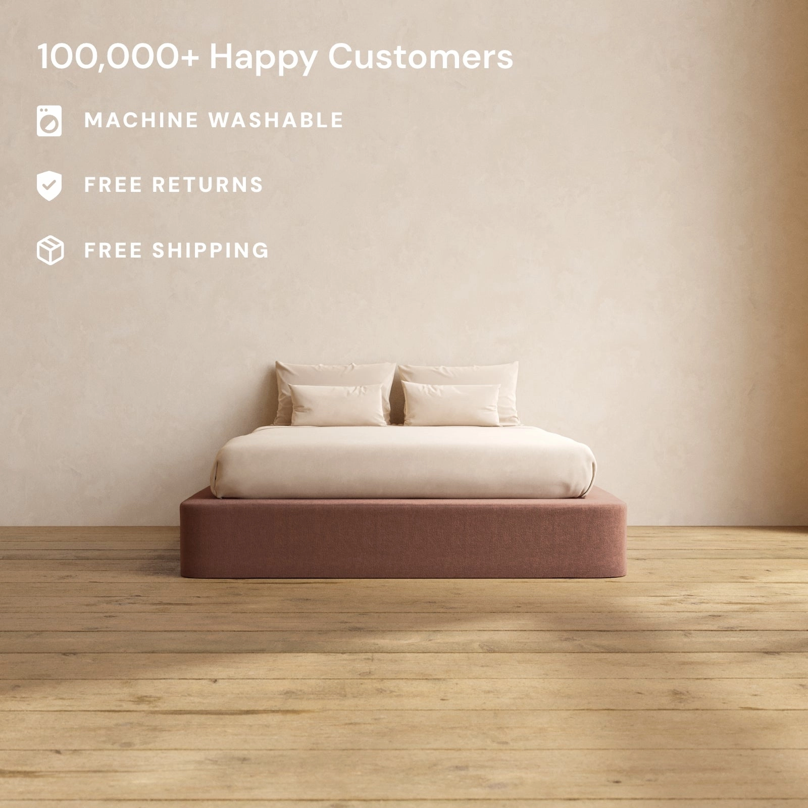 Slipcover Only - Queen Upholstered Platform Bed | Heirloom Velvet in Chestnut