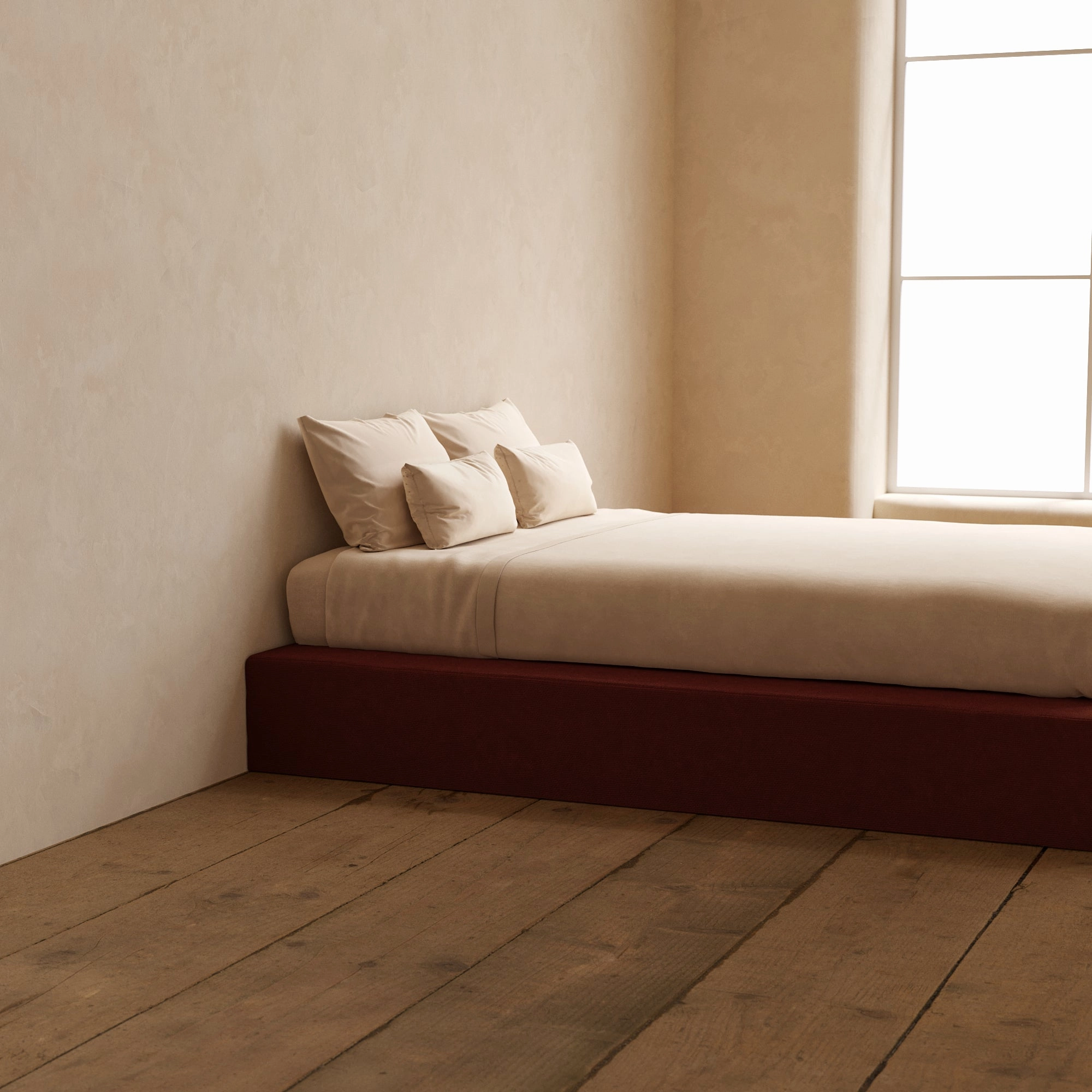 Slipcover Only - Queen Upholstered Platform Bed | Knit Velvet in Rust